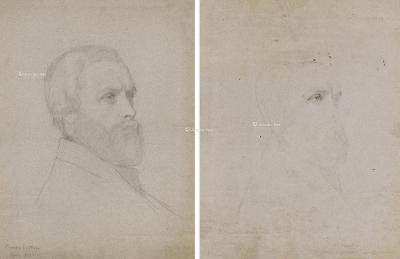  1854年作 绅士肖像 纸本素描