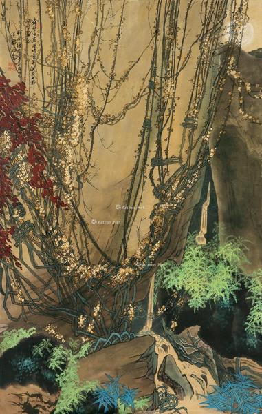  花卉 镜框 油画