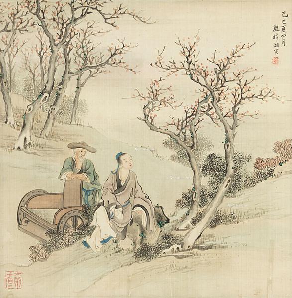  夏景图 立轴 设色绢本