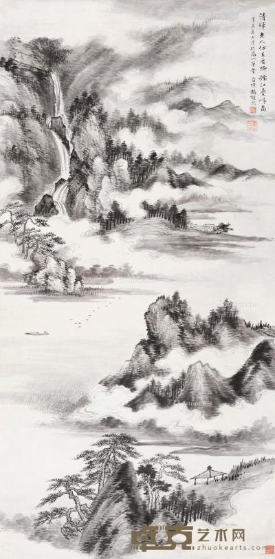 1931年作 烟江叠嶂图 立轴 水墨纸本 136.5×67cm