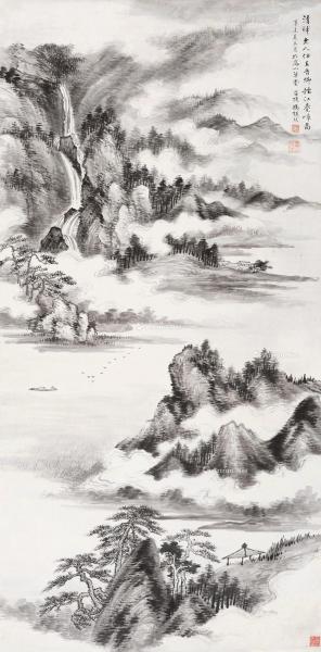  1931年作 烟江叠嶂图 立轴 水墨纸本