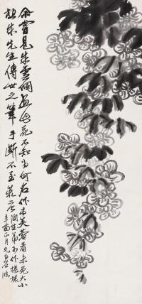  1921年作 花卉 立轴 水墨纸本