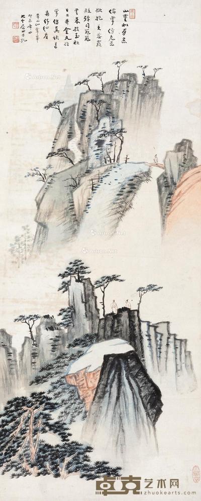  华山仙掌峰 镜心 设色纸本 99×39.5cm