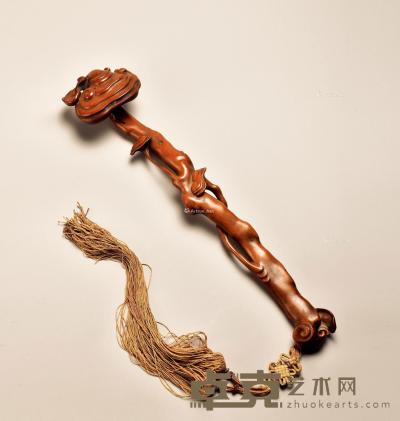  清中期 黄杨灵芝如意 长39cm