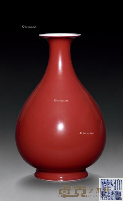  清 霁红釉玉壶春 高32.3cm