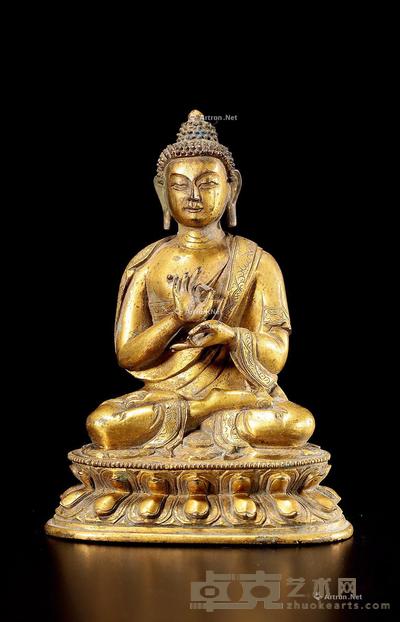  十八世纪 铜鎏金释迦牟尼 高11cm