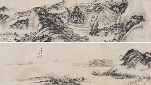  1644年作 山水 卷 水墨纸本