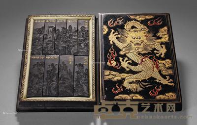  清 黄山图墨 （九锭） 高9cm