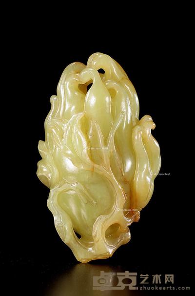  清 黄玉佛手 高9cm