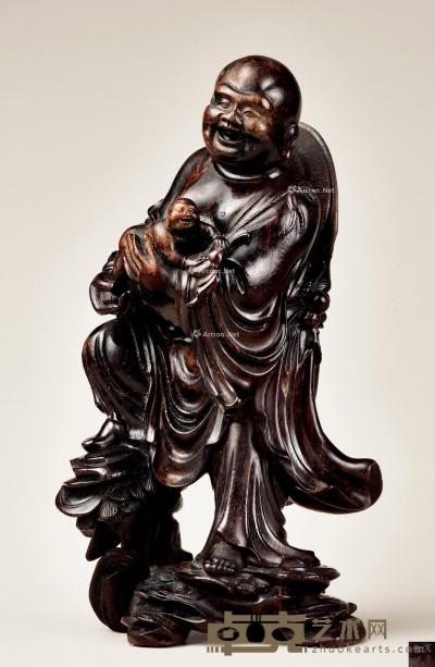  清 紫檀弥陀像 高23.5cm