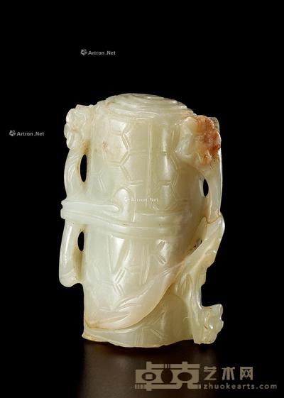  清中期 白玉梅花书卷式纸镇 长5cm