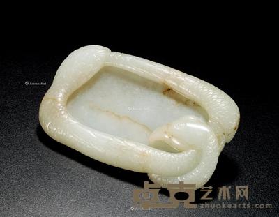  清 白玉鹅形砚 长11.3cm