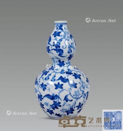  清 青花葫芦万代葫芦瓶 高16.5cm