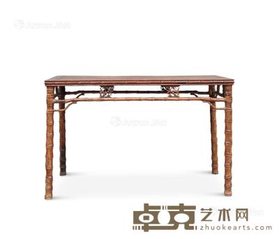  清 黄花梨雕竹节画案 127×68×80cm