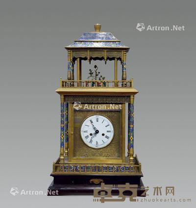  清 掐丝珐琅座钟 高94cm