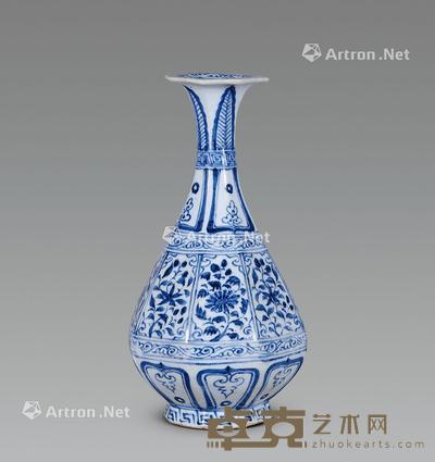  元 青花花卉玉壶春 高27cm