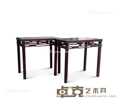  清 红木半桌 （一对） 89×52×85cm