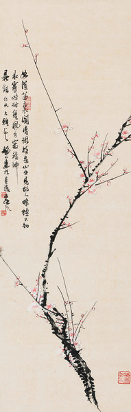  梅花 立轴 设色纸本