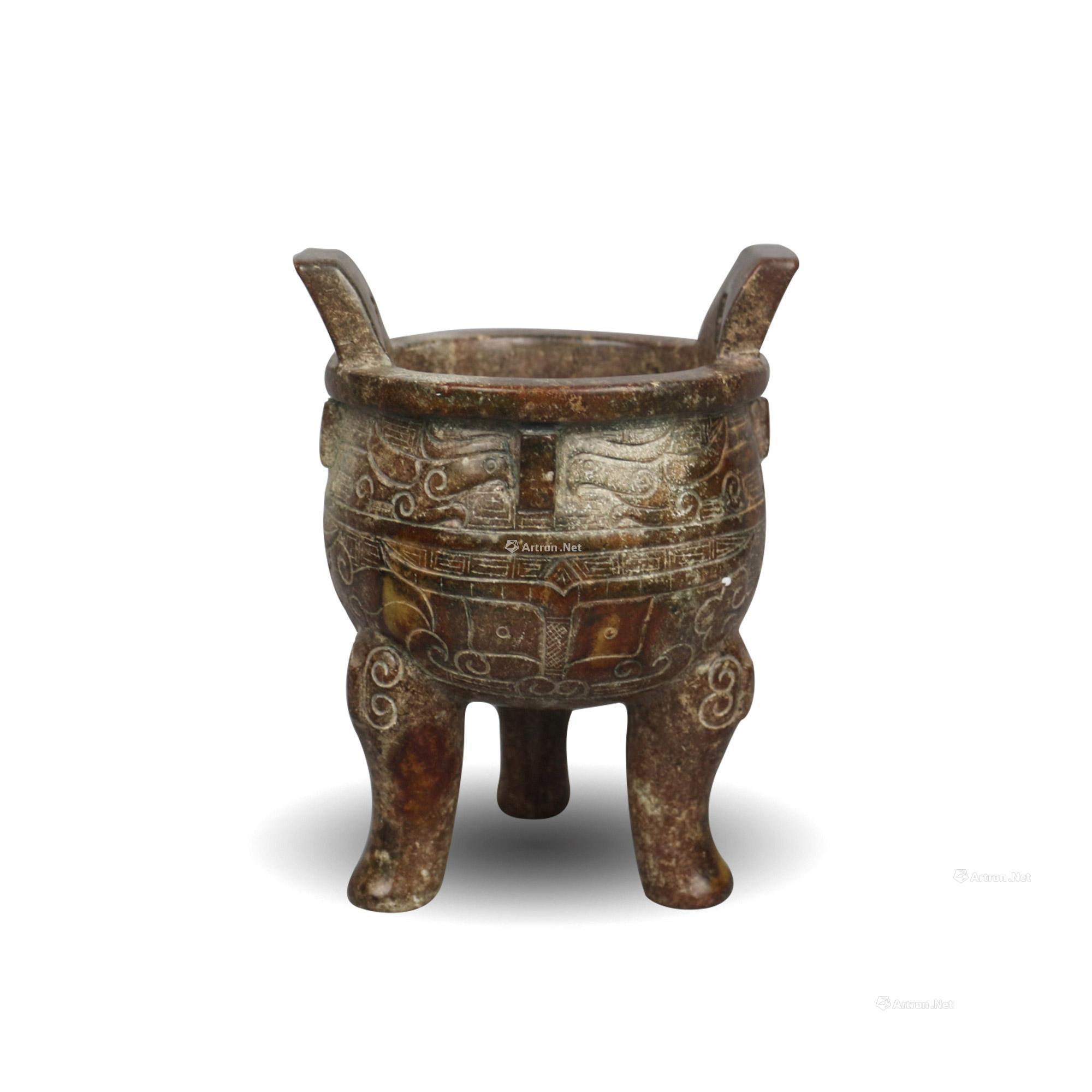 和田三足双耳玉鼎