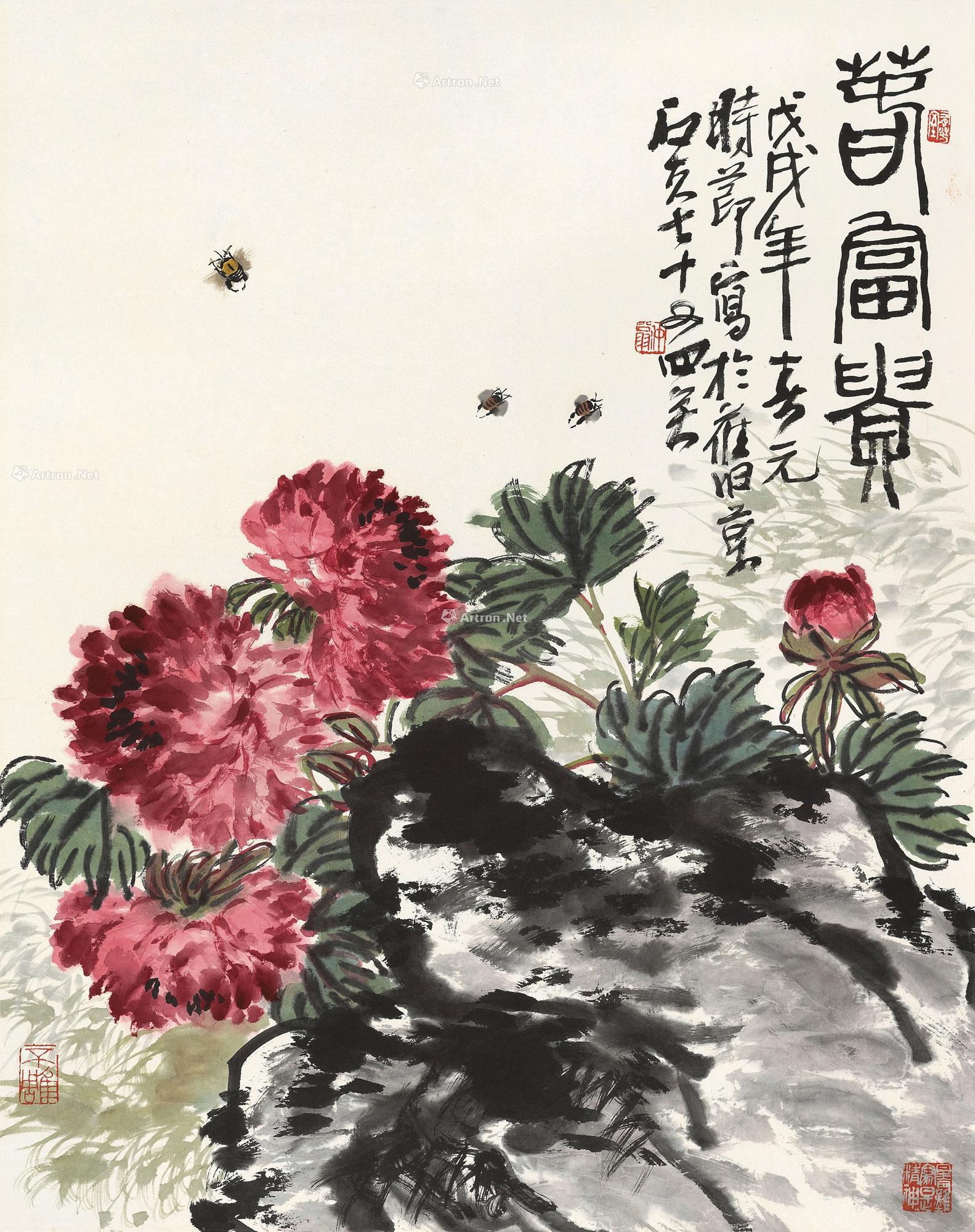 2018年作春富贵镜心设色纸本