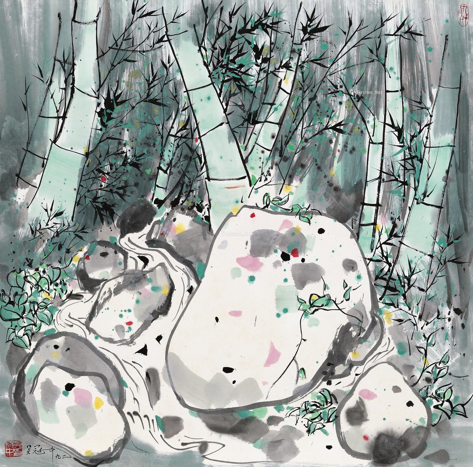 1987年作有桃子的静物布面油画